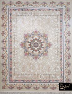 فرش ماشینی زمینه کرم