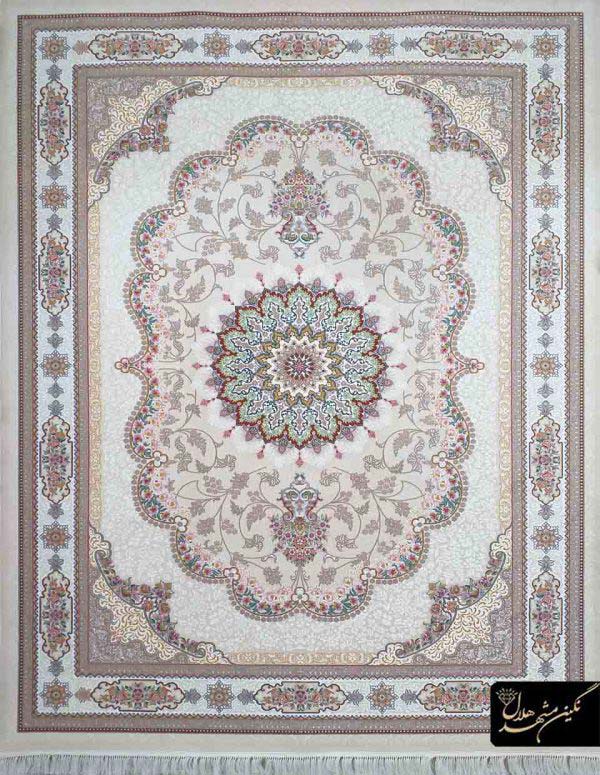 فرش زمینه کرم نگین مشهد هلال