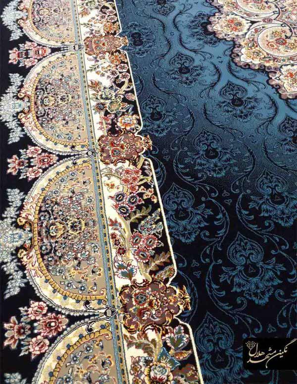 فرش ماشینی طرح اطلسی سرمه ای