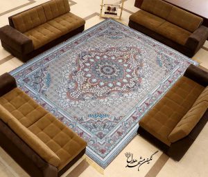 فرش گلوریا زمینه نسکافه ای 1200 شانه برجسته