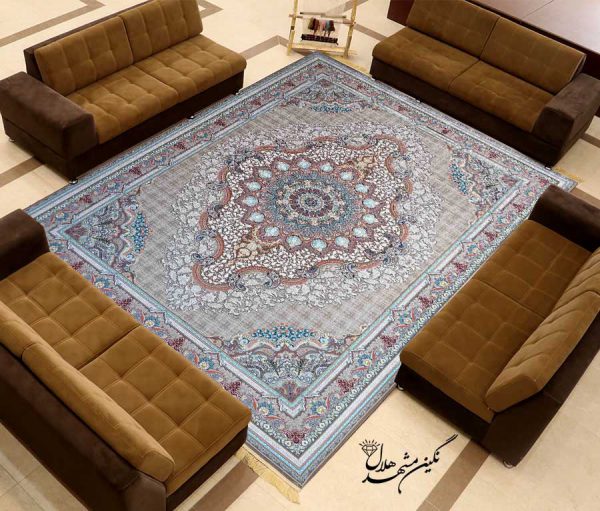 فرش گلوریا زمینه نسکافه ای 1200 شانه برجسته