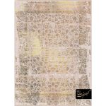 فرش وینتیج افشان 1200 شانه زمینه نسکافه ای و زرد