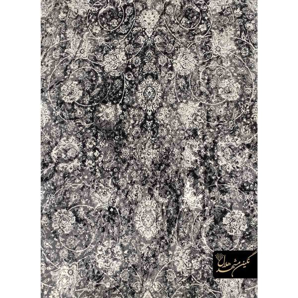 فرش وینتیج کد 4401 - زمینه ذغالی دودی