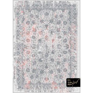 فرش وینتیج افشان زمینه طوسی روشن