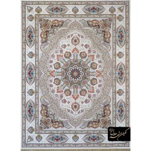 فرش 1200 شانه نگین مشهد هلال کد 9102 زمینه کرم
