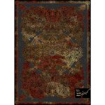 فرش وینتیج 700 شانه حاشیه نازک زمینه دودی