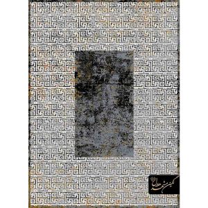 فرش کهنه نما 700 شانه مارپیچ زمینه طوسی