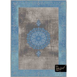 فرش وینتیج طرح شمس (دلفینی-آبی)