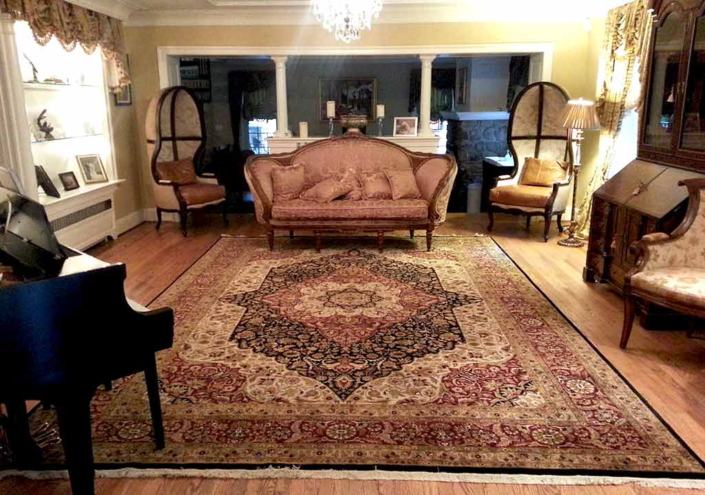 فرش 1200 شانه ایرانی در اتاق نشیمن