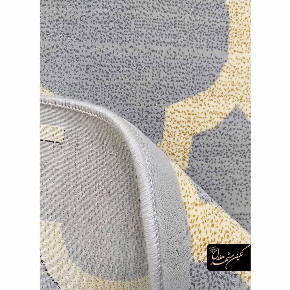 فرش وینتیج نقره ای کد 4439 نگین هلال