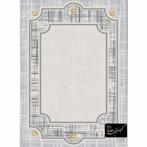 فرش وینتیج 1000 شانه طرح الماس زمینه نقره ای