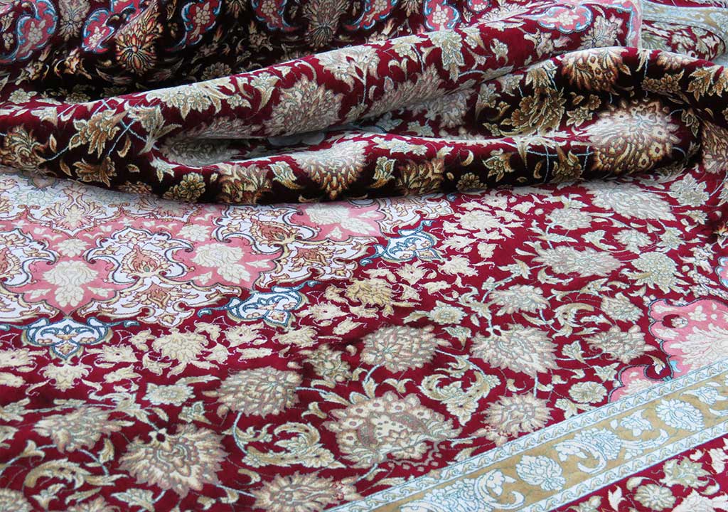 فرش ماشینی ابریشم نگین مشهد هلال