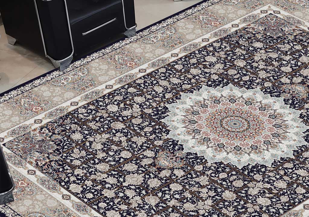 ست کردن فرش سرمه ای با انواع مبل