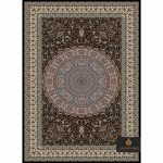 فرش کد 1037 مشکی - ابریشم 1500 شانه قالی کارایان