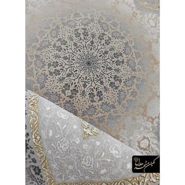 فرش گل برجسته طرح خورشید نقره ای