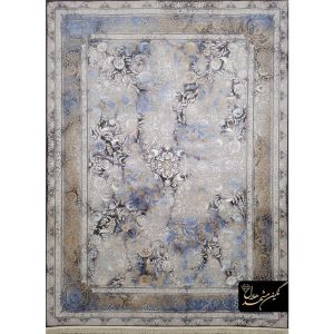 فرش وینتیج طوسی آبی طرح افشان کد 9860