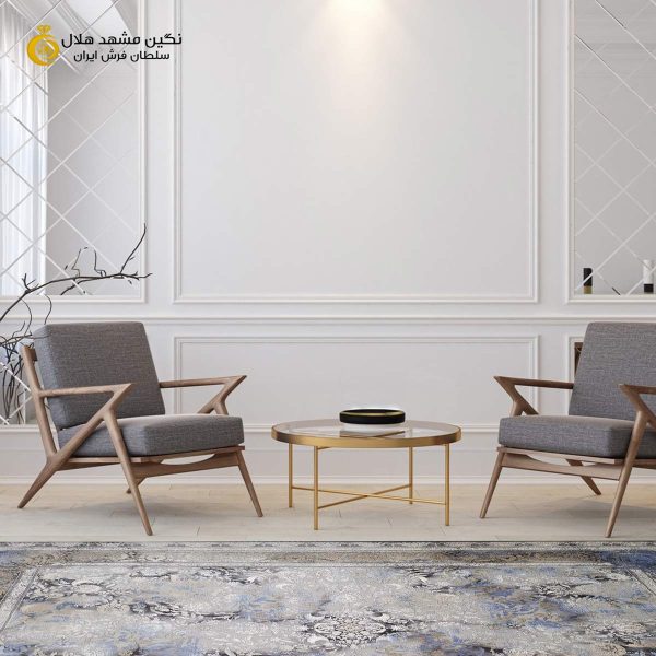 فرش وینتیج کد 9860 با دکوراسیون مینیمال