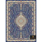 فرش کد 1074 سرمه ای ابریشم 1500 شانه