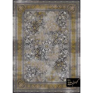 فرش افشان وینتیج طلایی طوسی کد 9863 - فرش شبان