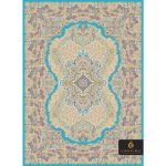 فرش کد 1095 زمینه آبی فیروزه ای ابریشمی 1500 شانه