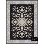 فرش کد 11004 زمینه سرمه ای طرح سوگلی طلاکوب 700 شانه