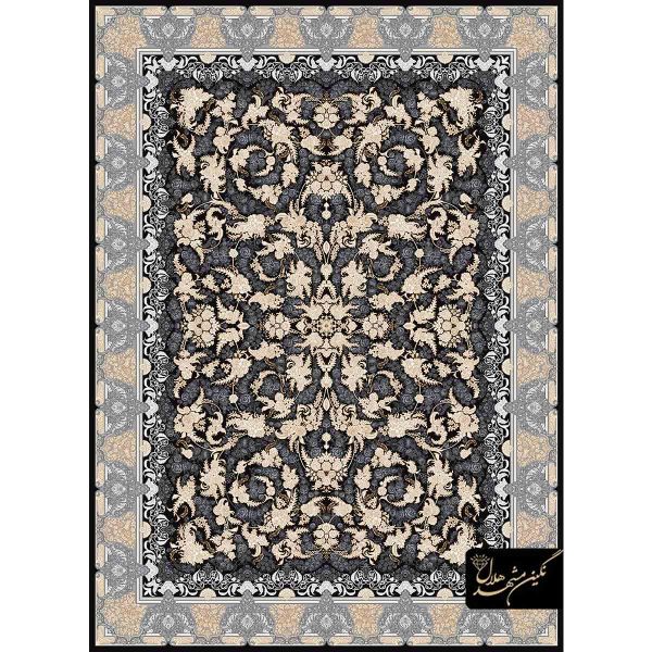 فرش کد 11005 افشان آترین طلاکوب زمینه سرمه ای 700 شانه